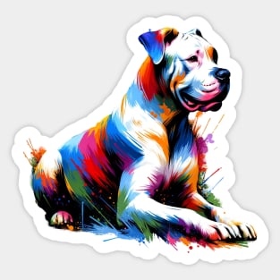 Artistic Dogo Argentino in Vibrant Splash Paint Style Sticker